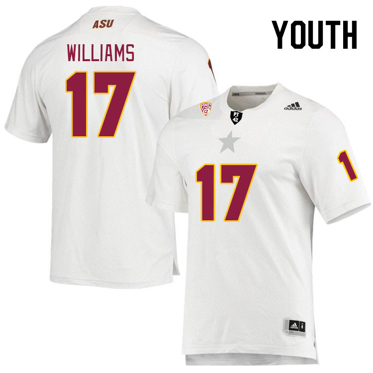 Youth #17 Ashley Williams Arizona State Sun Devils College Football Jerseys Stitched Sale-White - Click Image to Close